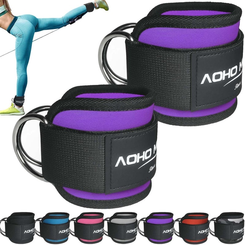 AOHO MOOON Ankle Strap for Cable Machine Attachments, Gym Accessories for Women and Men, Neoprene Ankle Cuffs for glute Kickback, Leg Workouts ande Booty Hip Abductors Exercise - Image 1